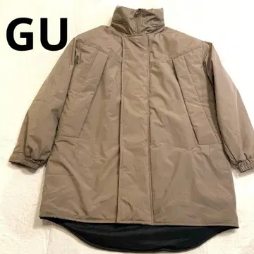 GU 몬스터 후드티 윈드프루프 충전솜 빅 코트 베이지 M