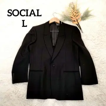 소시얼 남성용 테일러드 자켓 (L) 일본제 블랙 울 포멀