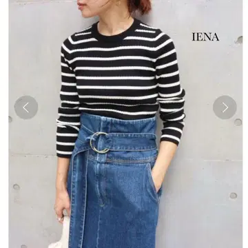 IENA 리브 크루넥 풀오버 보더