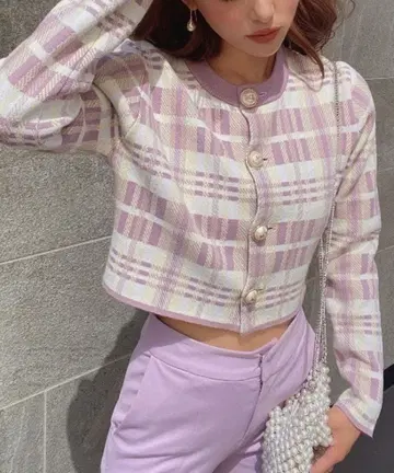 새상품급 에이미 이스트 월 early autumn 체크 가디건 F