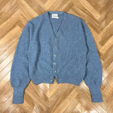 60s-70s 케네디의 알파카 혼방 가디건 스카이블루 빈티지