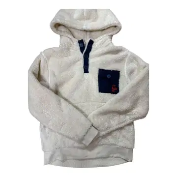 CHUMS 후드 부착 화이트 플리스 후드티