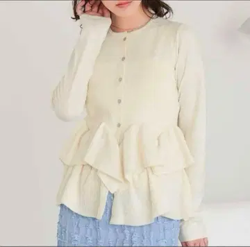 titivate 프릴 헴 니트 가디건