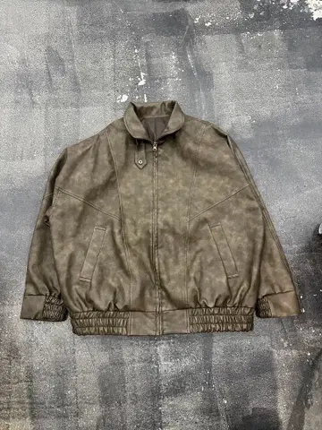 브라운 봄버 자켓 스탠드 카라