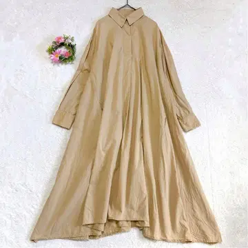 [프릭스스토어] 코튼 볼륨 플레어 셔츠 원피스 카라 부착