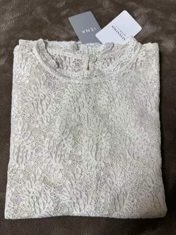 IENA 리프 레이스 블라우스 내추럴