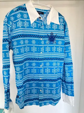 TOMMY 눈꽃 패턴 긴팔 셔츠 M 사이즈