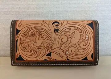 조수희락 장지갑 가죽 조각