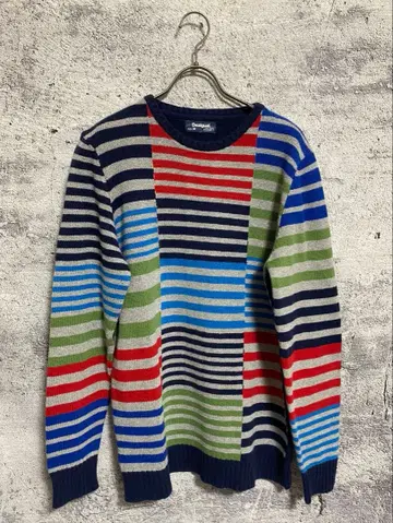 데시구알만 멀티 컬러 보더 니트