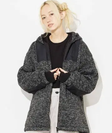 엑스걸 이종 소재 플리스 자켓