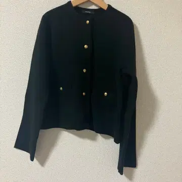 블랙 가디건 버튼 긴팔