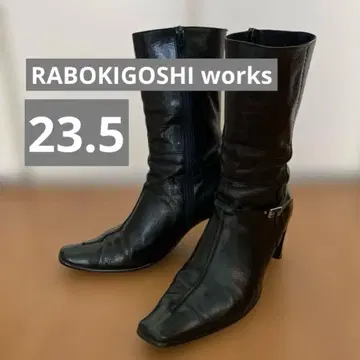 라보키고시 웍스 숏부츠 블랙 23.5 천연 가죽