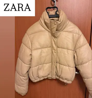 ZARA 베이지 숏 기장 다운 자켓