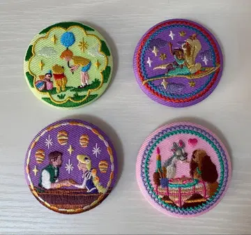 디즈니 자수 캔뱃지 4종 세트 라푼젤