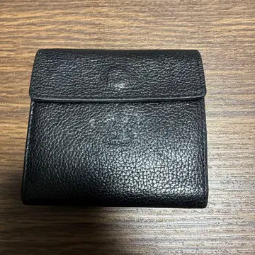 블랙 가죽 접이식 지갑