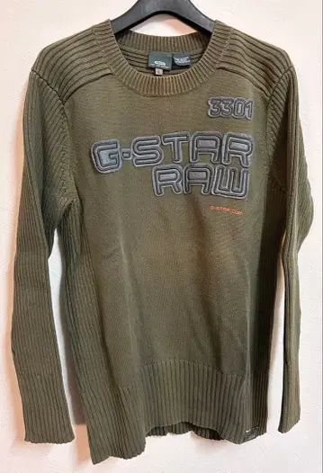 G-STAR RAW 3301 니트 L 사이즈 올리브 카키