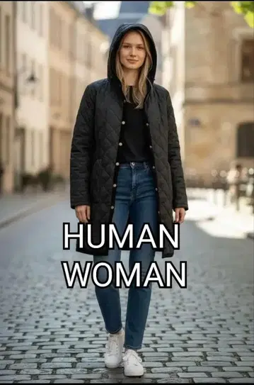 휴먼 우먼 후디드 퀼팅 코트 롱 다크 브라운 M