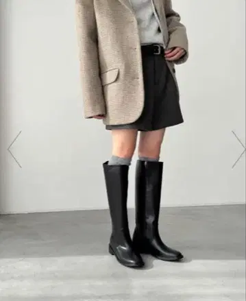 가격 인하 Elmar(엘마르) 블랙 롱 부츠 가죽 100%