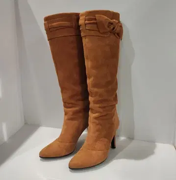 다이애나 롱 부츠 스웨이드 천연 가죽 가죽 카멜 새상품급