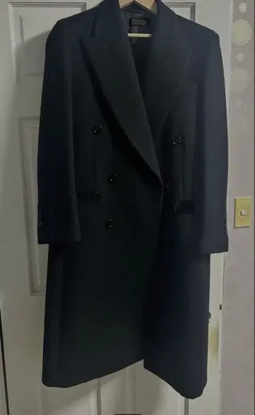 [ 정가 10만 ] 퓨어 캐시미어 100% 롱 체스터 코트 블랙