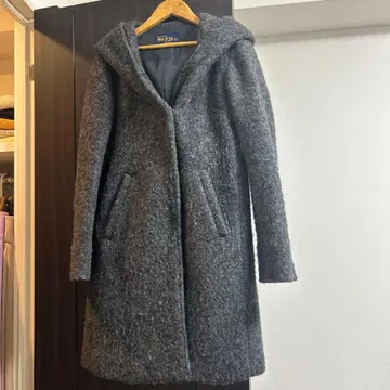 Mac & Co. 그레이 체스터 코트 후드 부착