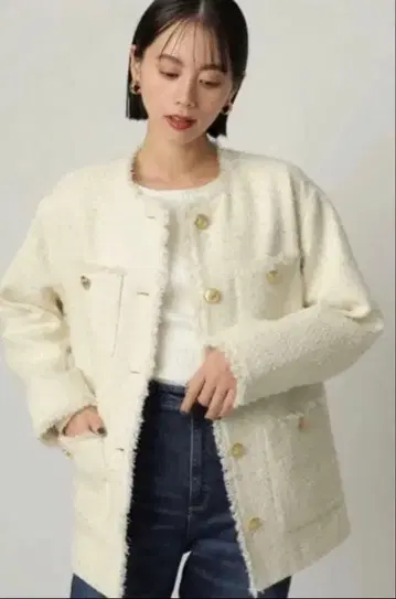 CADUN 아이보리 노카라 자켓 36