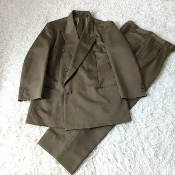 레어 컬러 빈티지 더블 브레스트 수트 셋업 성인식 옐로우 그린