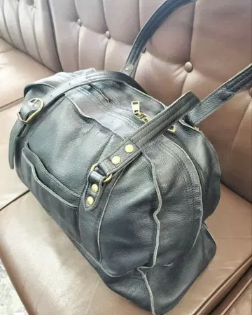 블랙 가죽 백 나노 유니버스 천연 가죽 소가죽