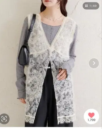 mystic 샤기 레이스 탱크 튜닉