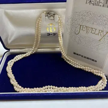 진주 미에 감기 목걸이 화이트