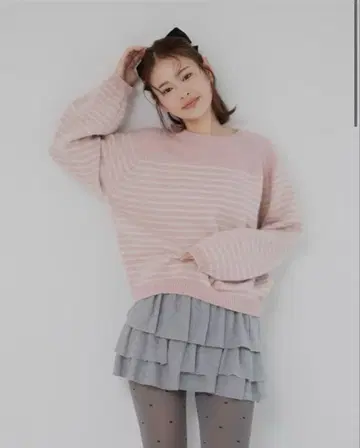 주메로 컬러 보더 니트