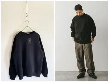 미사용 택 포함 2024AW UR DOORS 속기모 크루넥 맨투맨 블랙