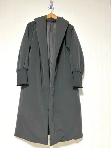 그레이 롱 코트 소매 리브 김 troissix