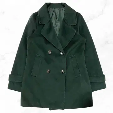 [ 신상품 ] 겨울 아우터 캐주얼 피 코트 더블 버튼 M 다크 그린