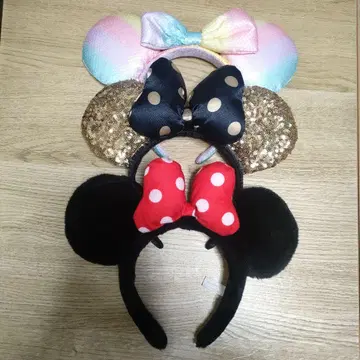 미니 마우스 귀 모양 머리띠 3개 세트