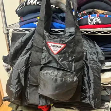 X-GIRL 블랙 보스턴 백