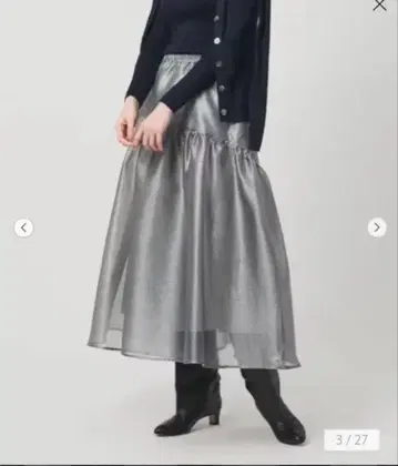 새상품! 스켈레톤 샤인 자카드 스커트 워셔블