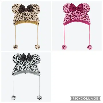 디즈니 팬캡 레오파드 무늬 표범 무늬 핑크 세트 레오파드 미니