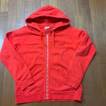 LACOSTE 빈티지 워시 후드티 42 오렌지