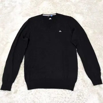 [ 새상품급 ] J.LINDEBERG V넥 니트 스웨터 골프웨어 블랙