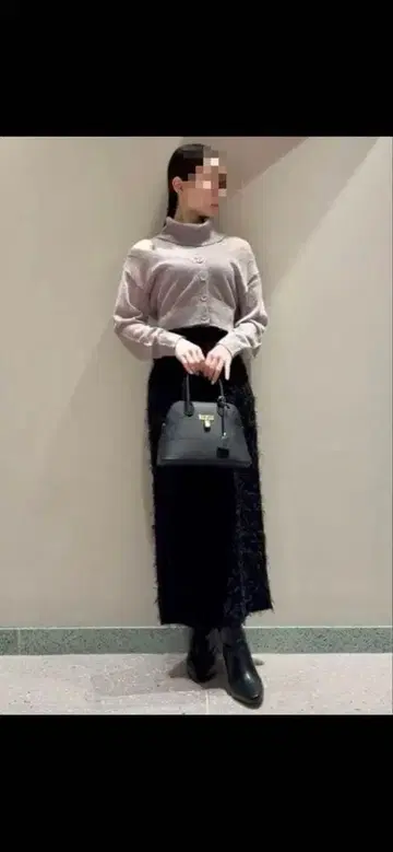 SNIDEL 페더 자카드 타이트 스커트 블랙 1