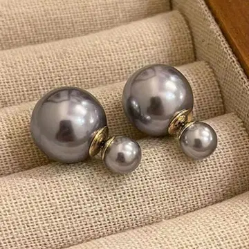 그레이 펄 귀걸이 캐주얼 엘레강트 개성 심플 구체 귀걸이