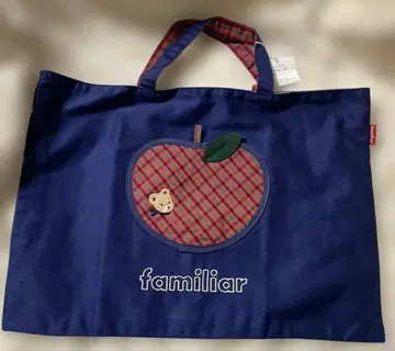 미사용 새상품 파밀리아 레슨 백 빨간색 체크 무늬 사과 레어