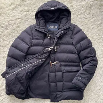 [ 초레어 새상품급 ] 헤르노 더플 다운 자켓 몽고메리 네이비 L