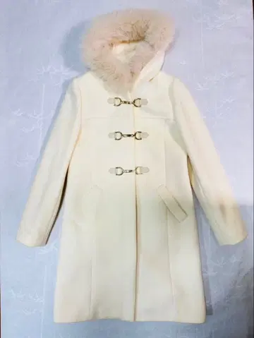 MISCH MASCH 퍼 포함 더플 코트 화이트