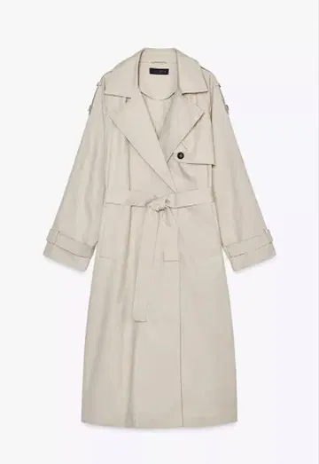 벨트 포함 롱 기장 더블 브레스트 트렌치코트 ZARA