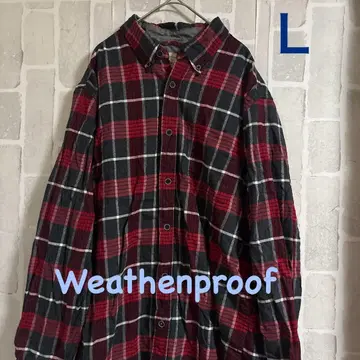 구제 의류 웨더프루프 체크 셔츠 L 사이즈 레드 계열