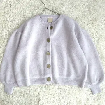 새상품급 메종 마블 모헤어 가디건 샤기 니트 볼륨 라벤더