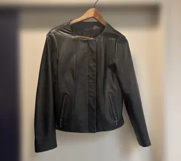 블랙 Posh Alma 포쉬 아로마 라무 가죽 자켓 양가죽 L