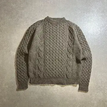 00s archive 케이블 니트 울 래글런 Y2K